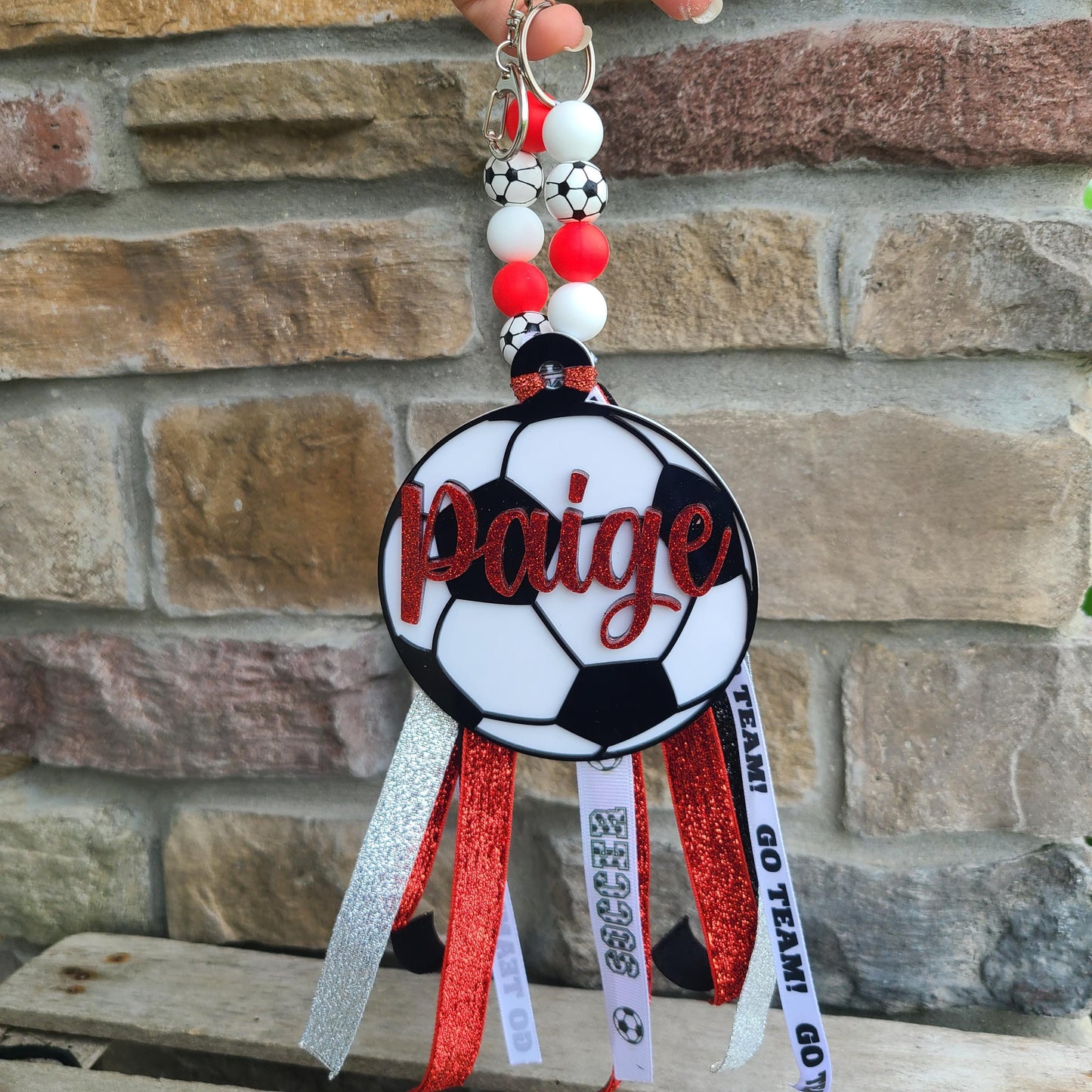 Personalized Sport Ribbon Bag Tag, Sports Bag Tassel and Charm, Bookbag tag, Sports bag tag, Custom Colors, School Spirit, Gift for mom