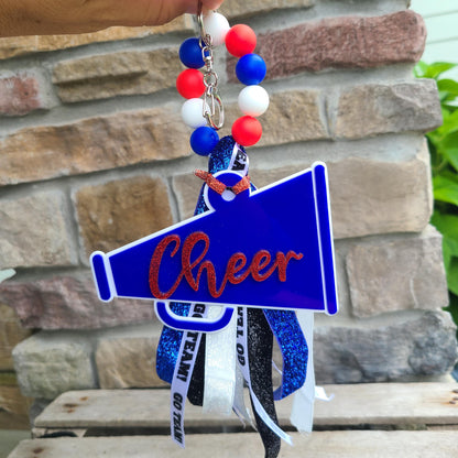 Personalized Sport Ribbon Bag Tag, Sports Bag Tassel and Charm, Bookbag tag, Sports bag tag, Custom Colors, School Spirit, Gift for mom