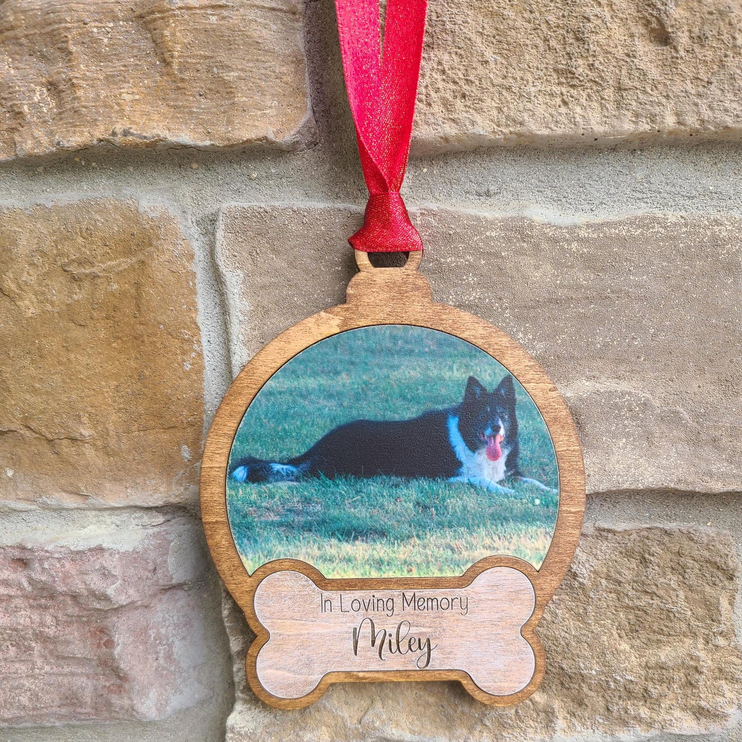 Personalized Dog Picture Ornament, Custom Dog Christmas Ornament, Pet Loss Keepsake, Gift For Dog Lovers, In Loving Memory Ornament