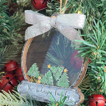Personalized Family Christmas Ornament, Family Christmas Tree Ornament, Custom Snow Globe Shaker Ornament, 4D Shake Ornament